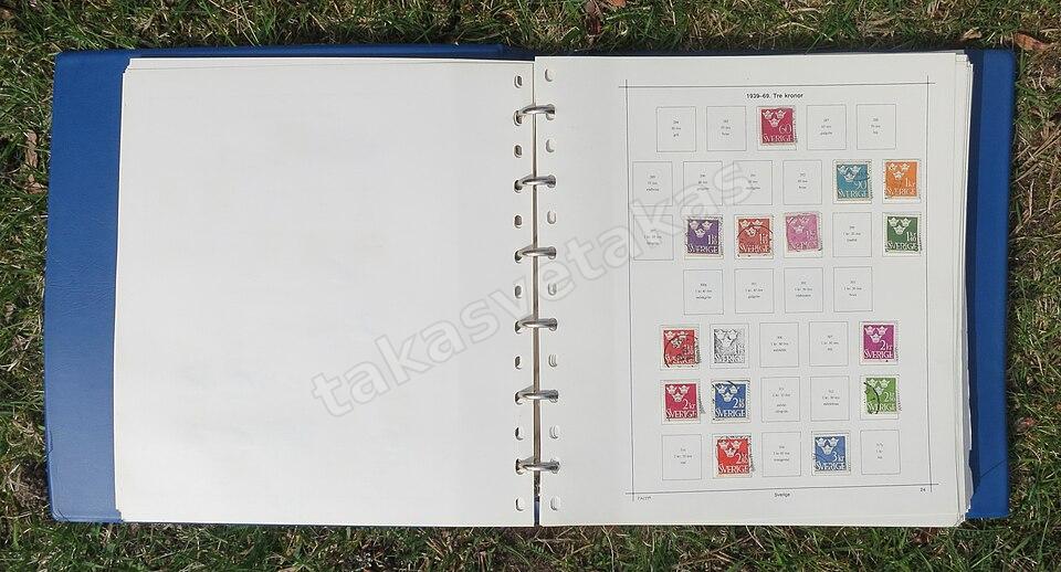 Facit İsveç pul albümü 1855-1959, pullu sayfalarla