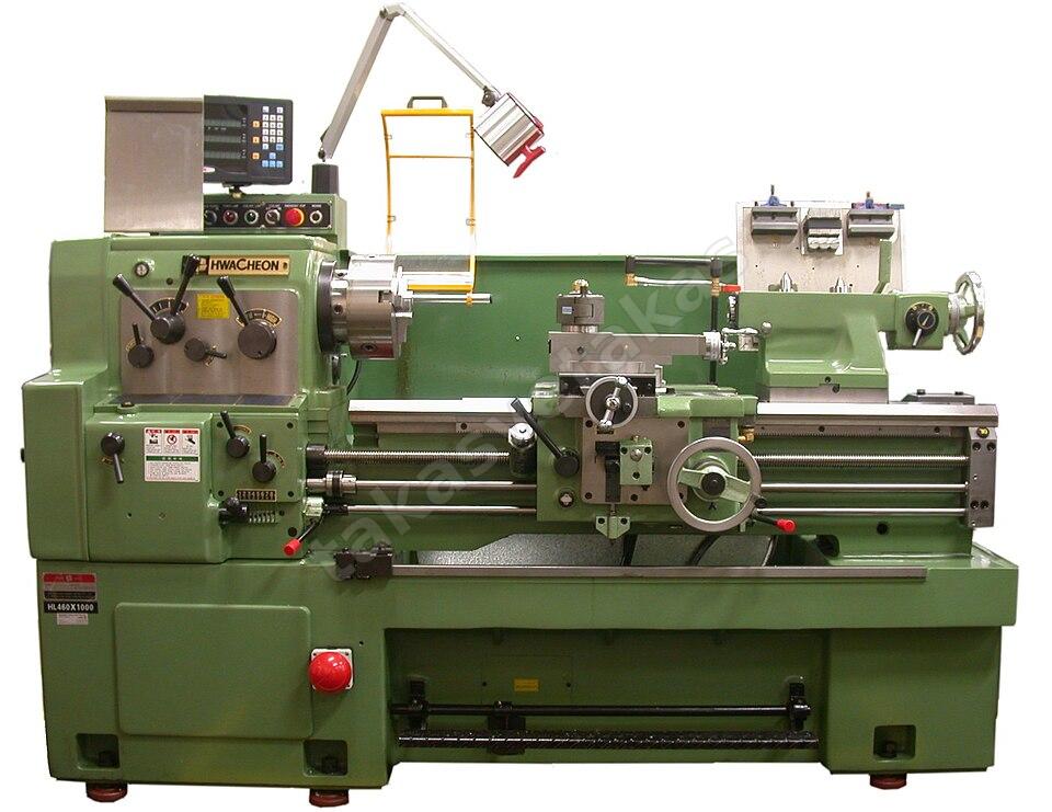 Hwacheon HL460x1000 universal torna tezgahı, dijital okuyuculu